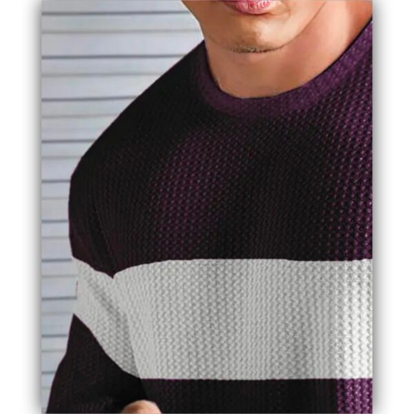 Mens Stylish Full Sleeve Textured T-Shirt - Image 3