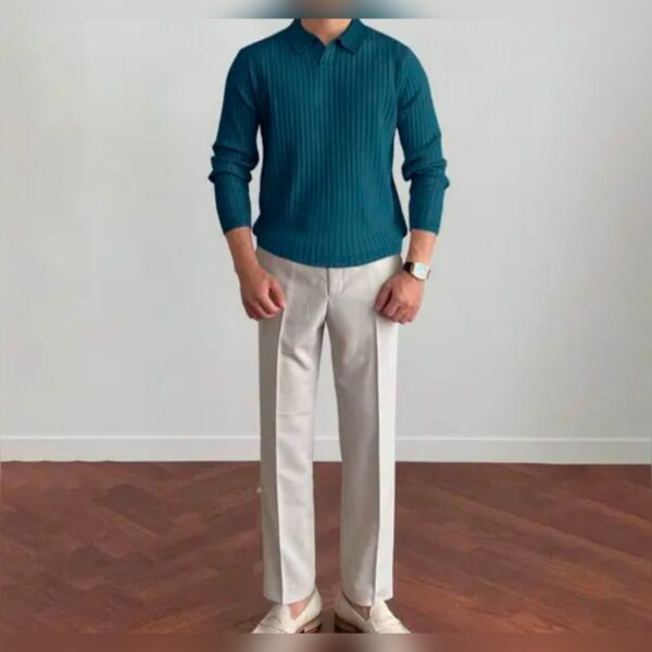 MENS REGULAR  TEXTURE FIT POLO T-SHIRT - Image 4