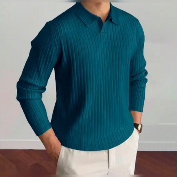 MENS REGULAR  TEXTURE FIT POLO T-SHIRT - Image 3