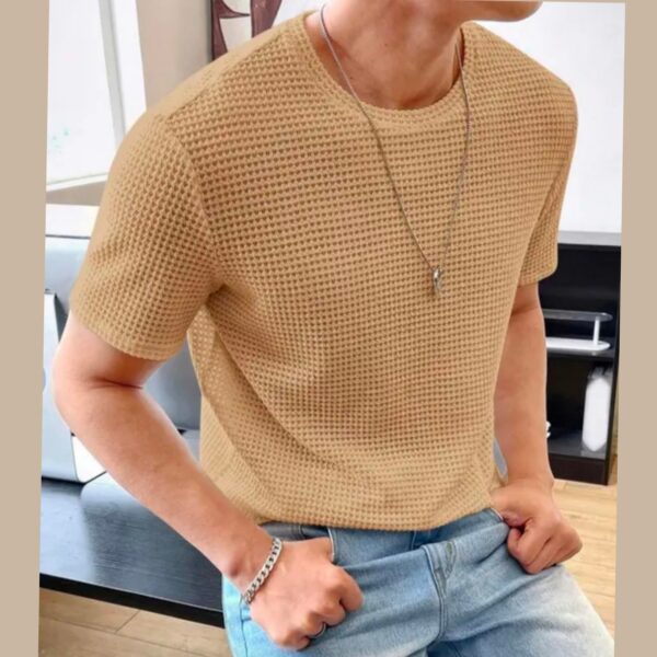 Trendy Mens Beige tshirt for summers | Half sleeve tshirt with round neck for mens