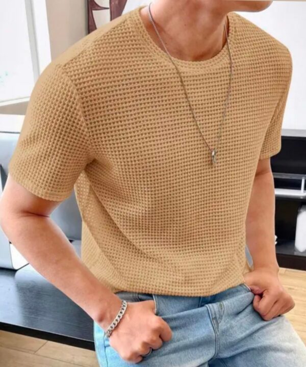 Trendy Mens Beige tshirt for summers | Half sleeve tshirt with round neck for mens