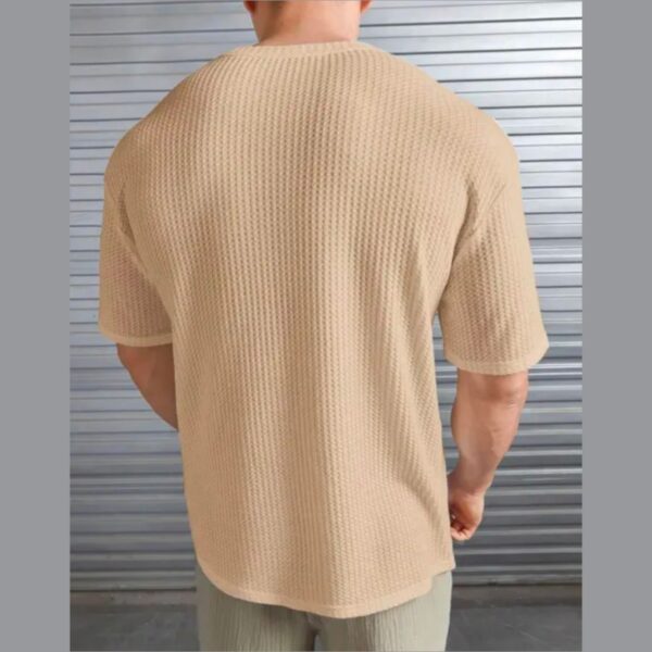 Trendy Mens Beige tshirt for summers | Half sleeve tshirt with round neck for mens - Image 3