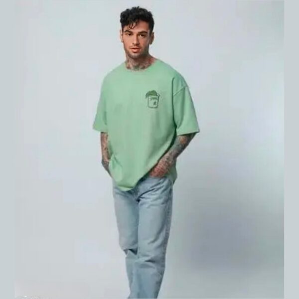 Men's Oversized Printed Round Neck T-Shirt - Image 2