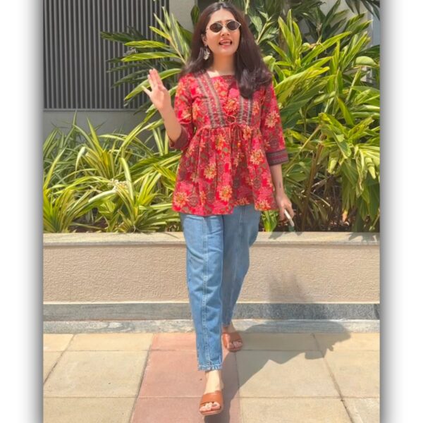 Beautiful trendy v neck top /trendy short kurtis for womens  - Image 5