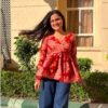Beautiful trendy v neck top /trendy short kurtis for womens  - 1