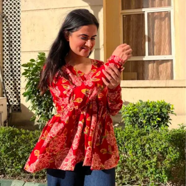 Beautiful trendy v neck top /trendy short kurtis for womens  - Image 2