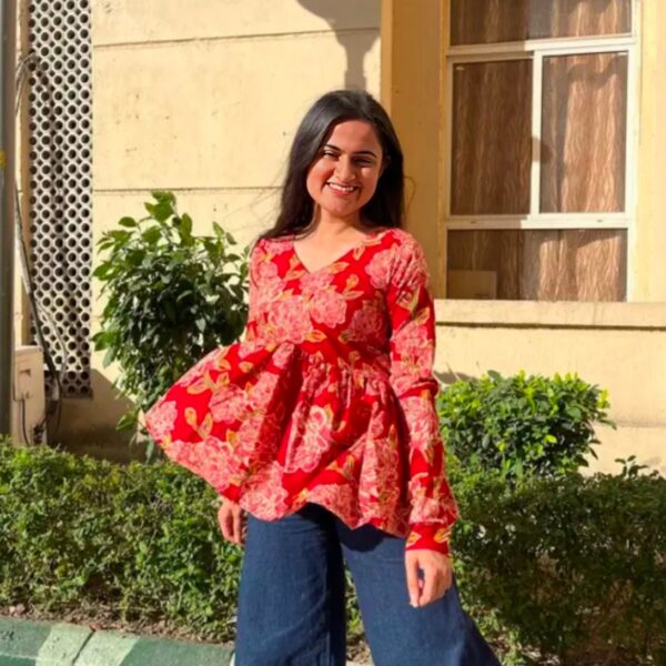 Beautiful trendy v neck top /trendy short kurtis for womens  - Image 3