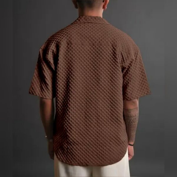 Trendy Popcorn Texture Shirt For Mens - Image 2